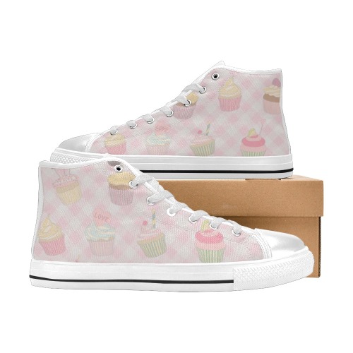 Cupcakes Women's Classic High Top Canvas Shoes (Model 017)