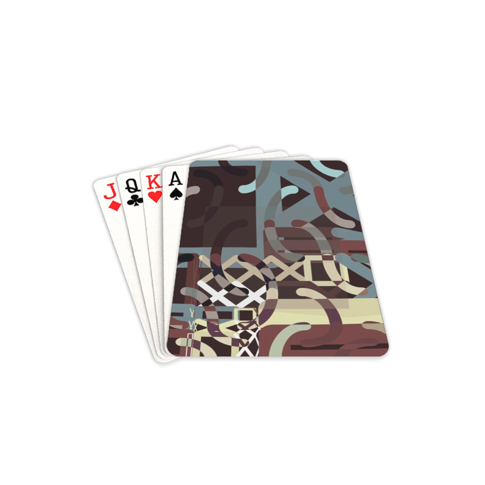 Brown Gray Modern Abstract Playing Cards 2.5"x3.5"