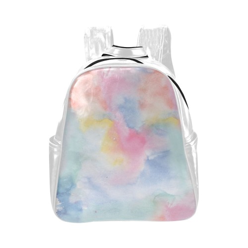 Colorful watercolor Multi-Pockets Backpack (Model 1636)