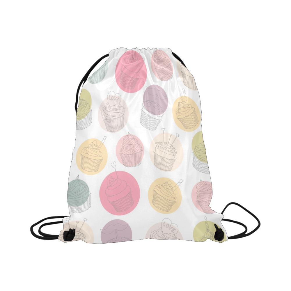 Colorful Cupcakes Large Drawstring Bag Model 1604 (Twin Sides)  16.5"(W) * 19.3"(H)