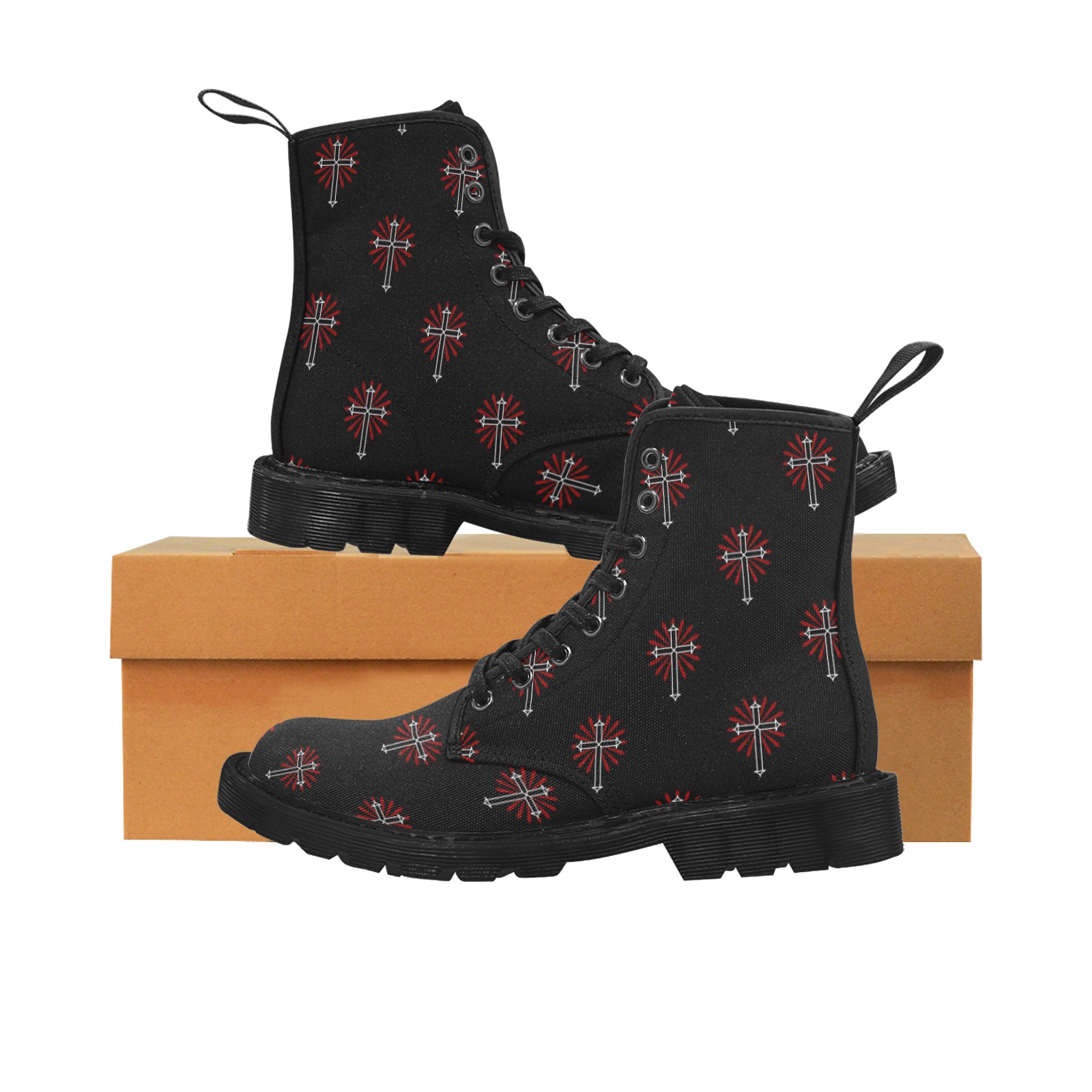 Gothique Martin Boots for Men (Black) (Model 1203H)