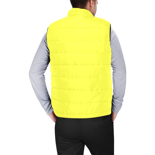 color maximum yellow Men's Padded Vest Jacket (Model H44)