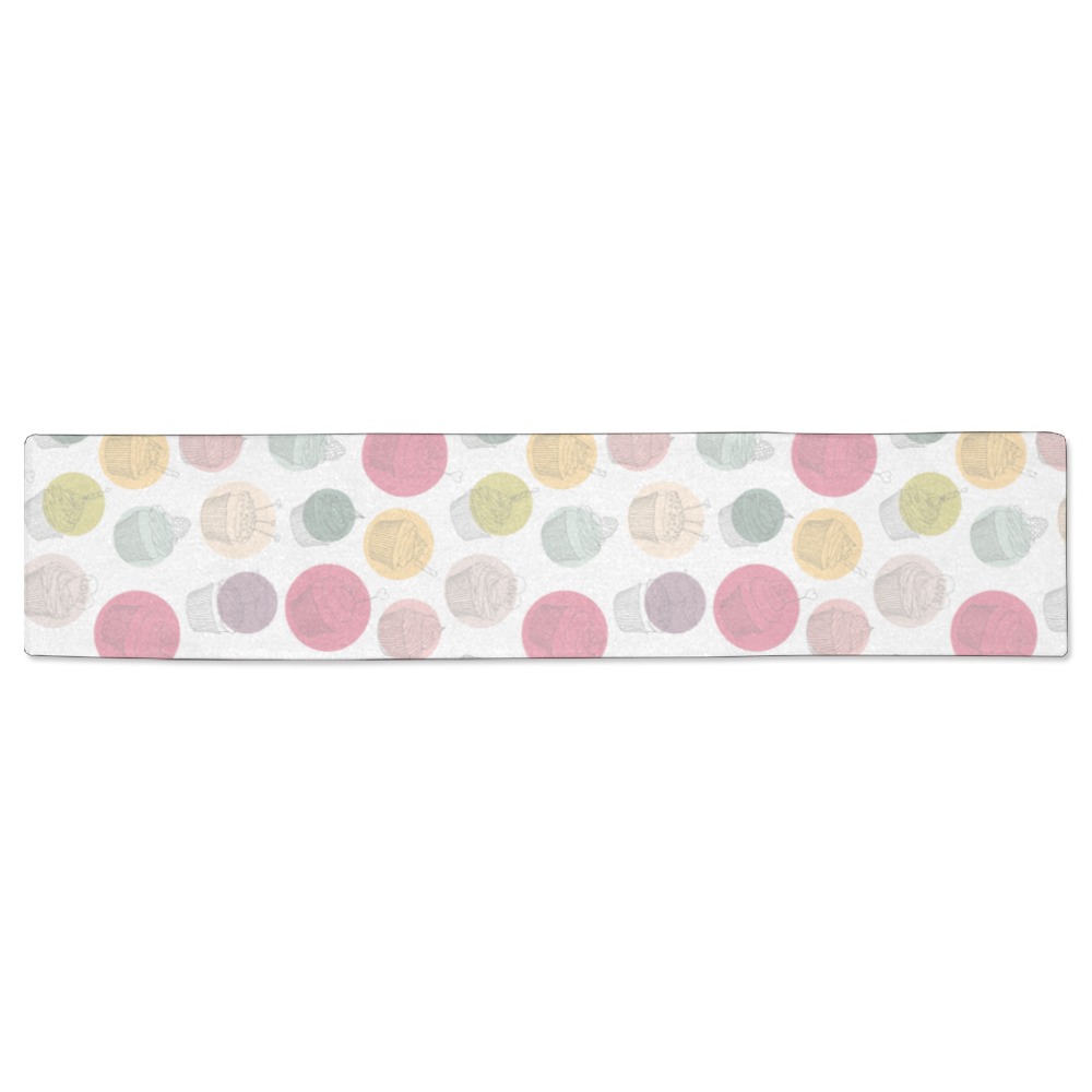 Colorful Cupcakes Table Runner 16x72 inch