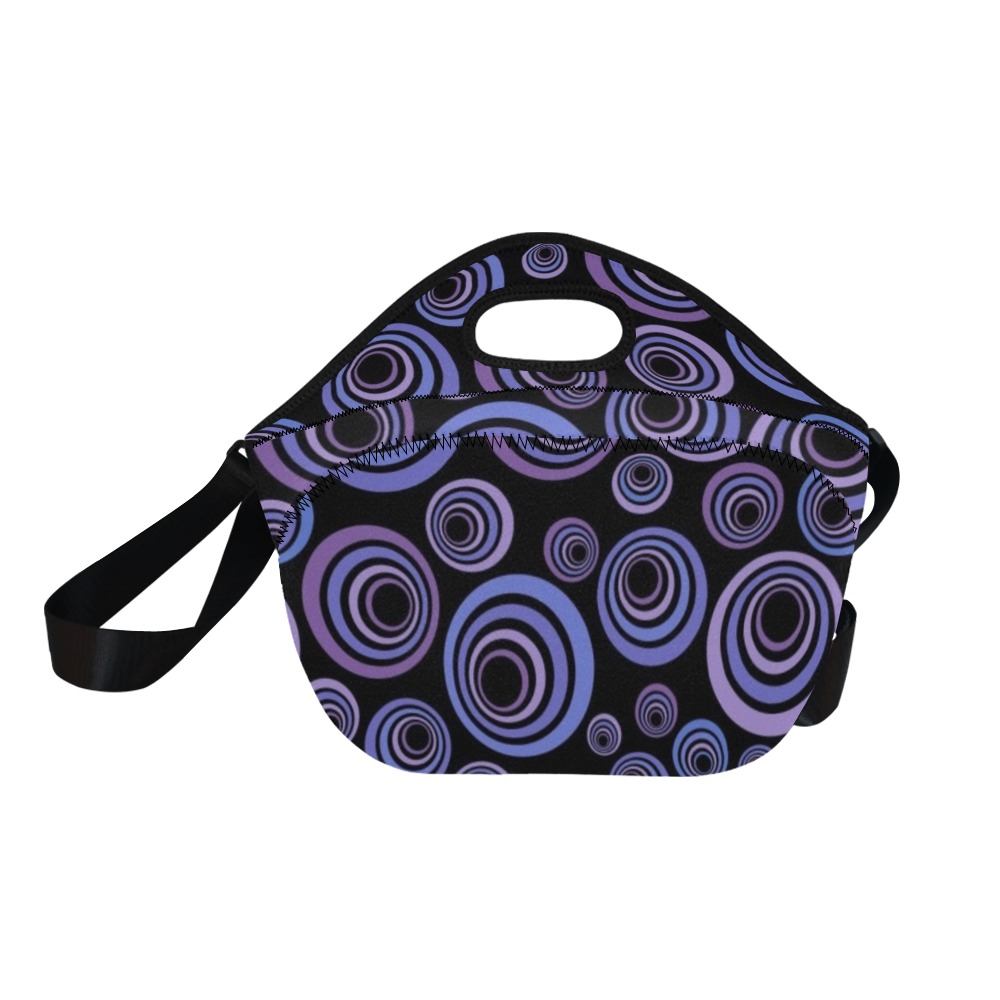 Retro Psychedelic Pretty Purple Pattern Neoprene Lunch Bag/Large (Model 1669)