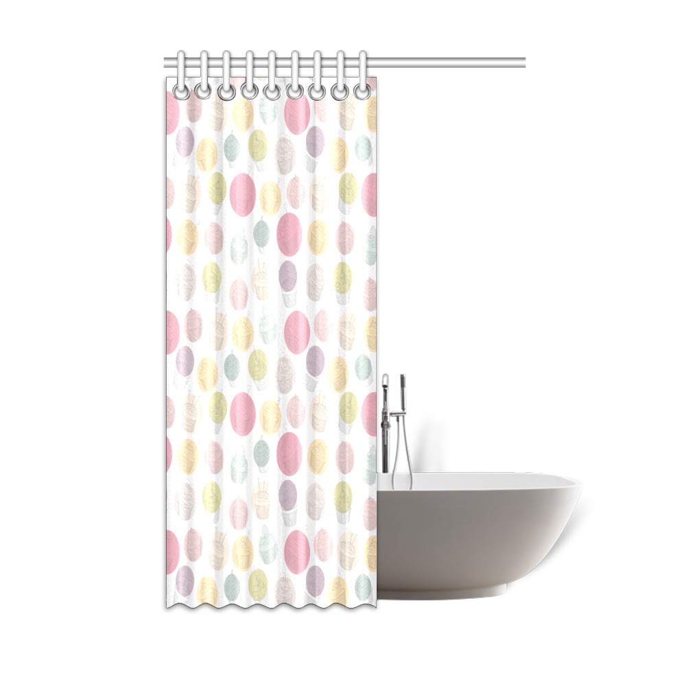 Colorful Cupcakes Shower Curtain 48"x72"