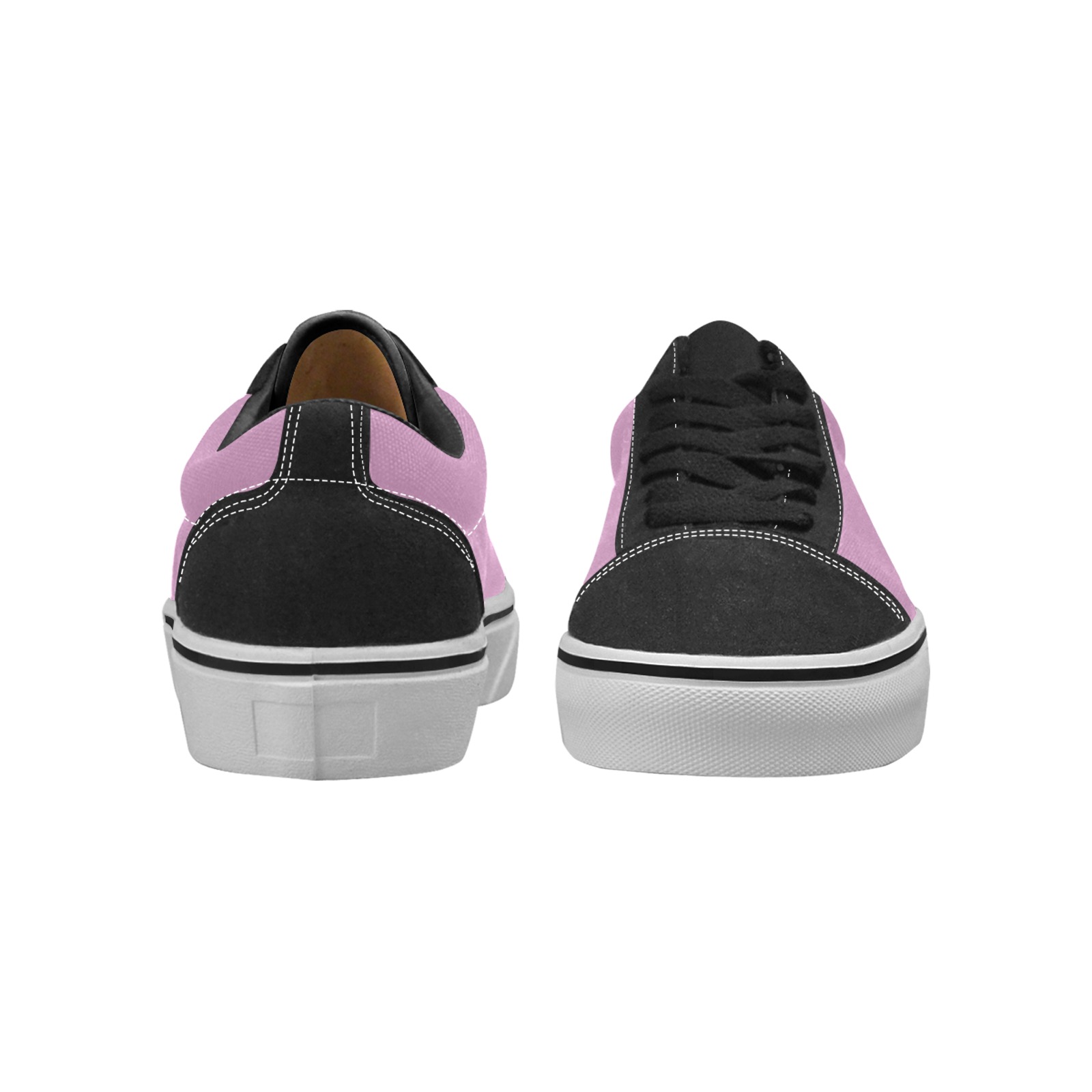 color mauve Women's Low Top Skateboarding Shoes (Model E001-2)