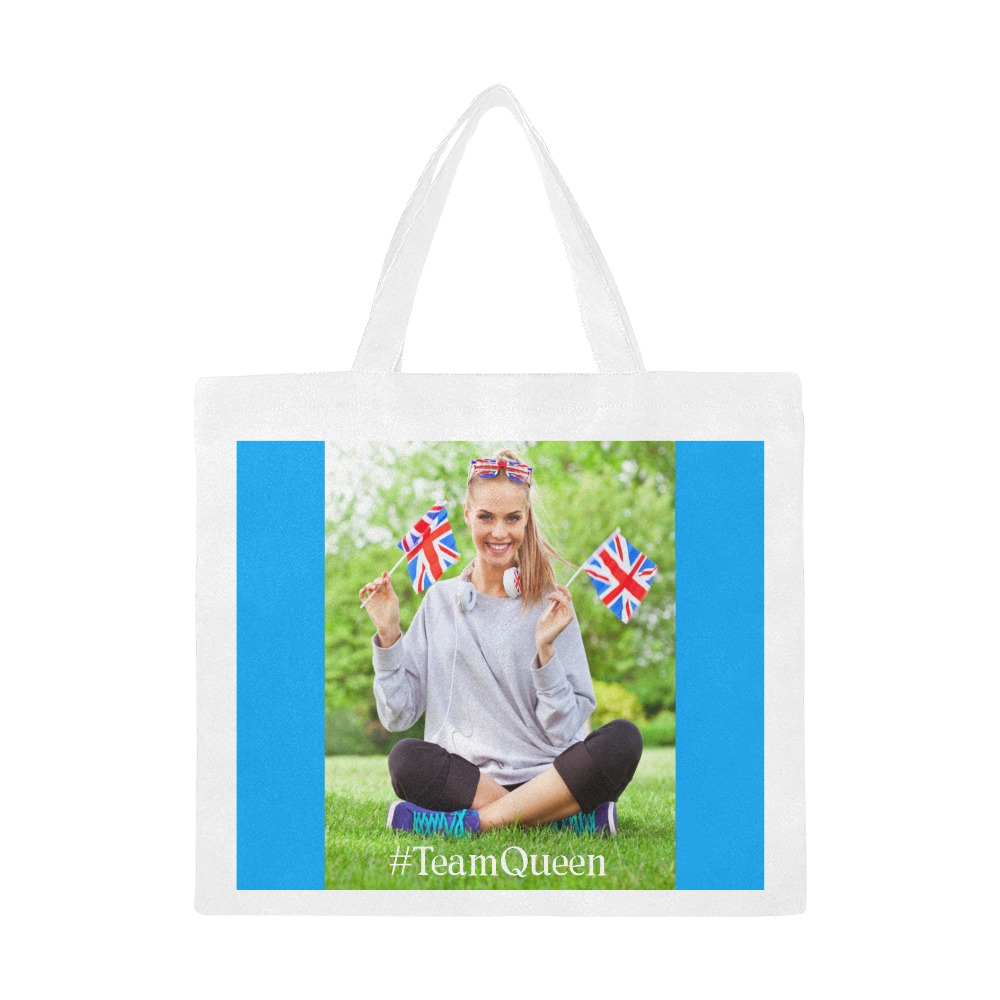 TeamQueen pro-Commonwealth blue background Canvas Tote Bag/Large (Model 1702)