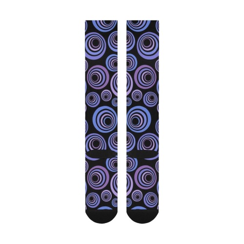 Retro Psychedelic Pretty Purple Pattern Over-The-Calf Socks