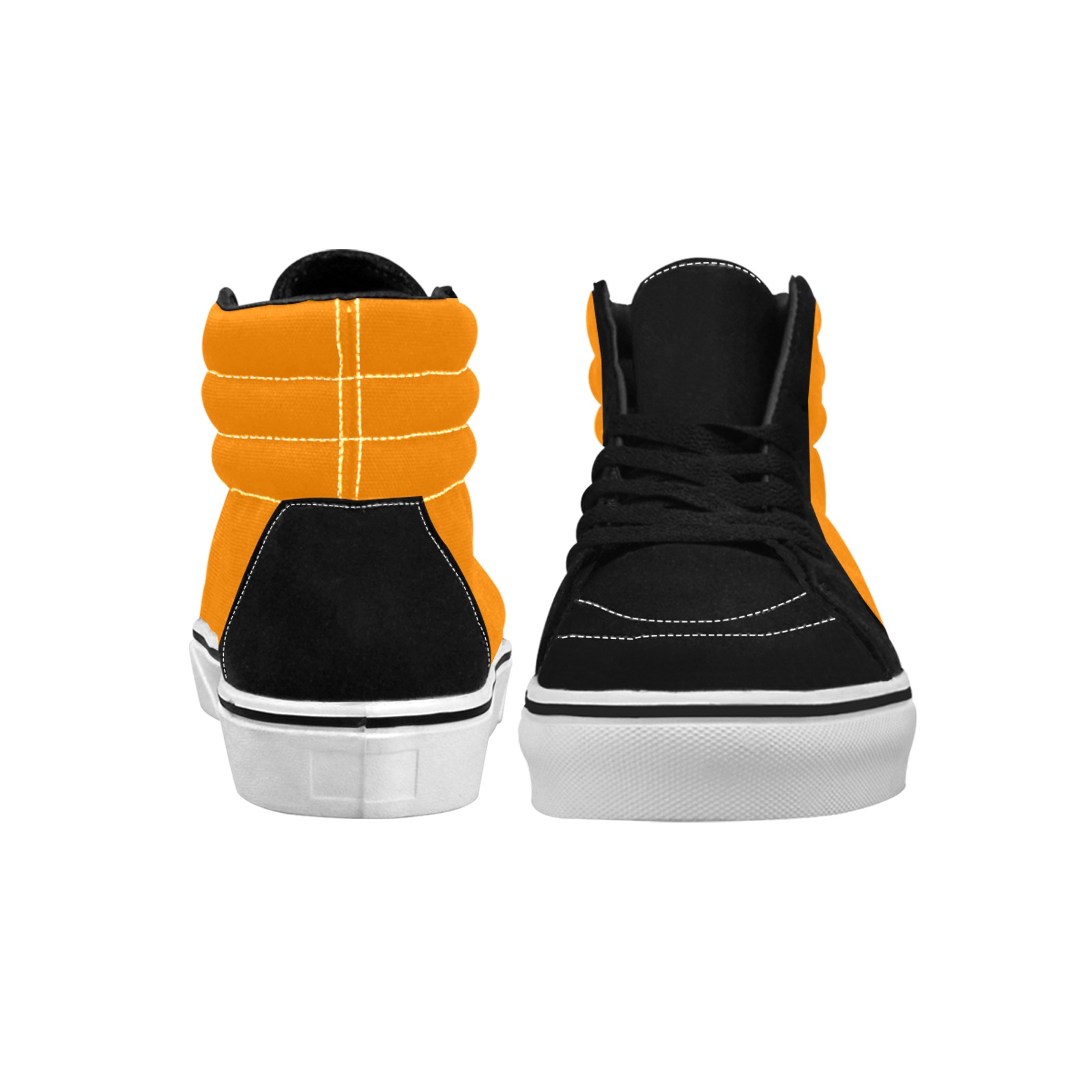 color dark orange Men's High Top Skateboarding Shoes (Model E001-1)