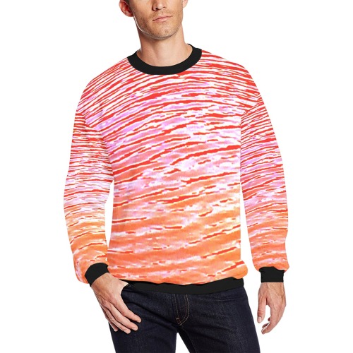 Orange and red water All Over Print Crewneck Sweatshirt for Men (Model H18)