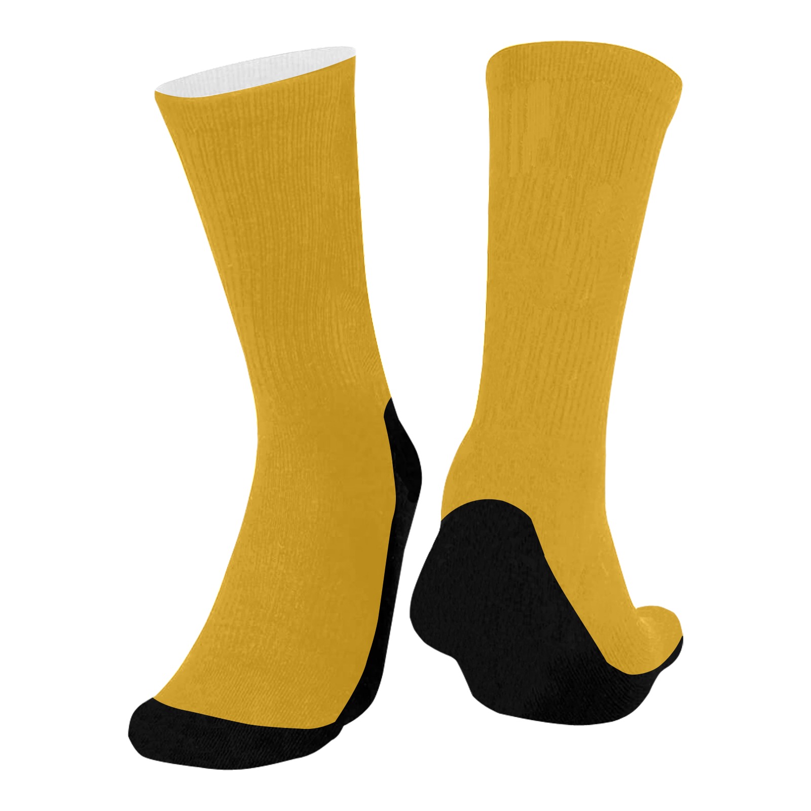color goldenrod Mid-Calf Socks (Black Sole)