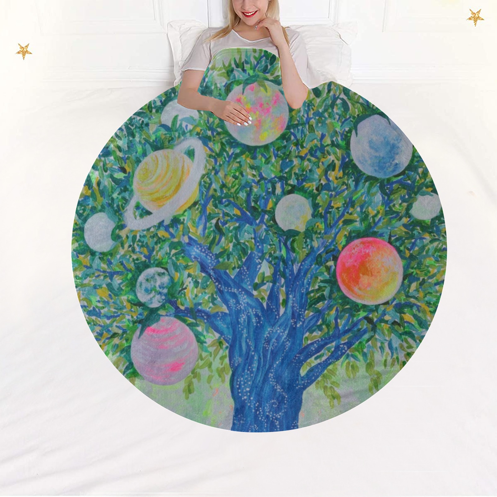Planet Tree Circular Ultra-Soft Micro Fleece Blanket 60"