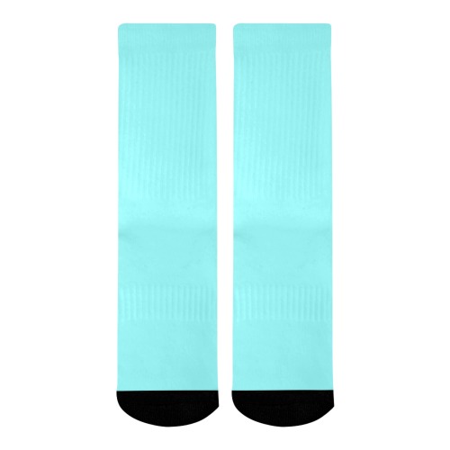 color ice blue Mid-Calf Socks (Black Sole)