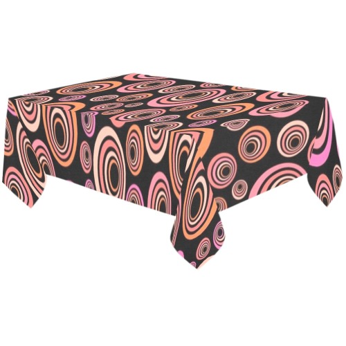Retro Psychedelic Pretty Orange Pattern Cotton Linen Tablecloth 60"x120"