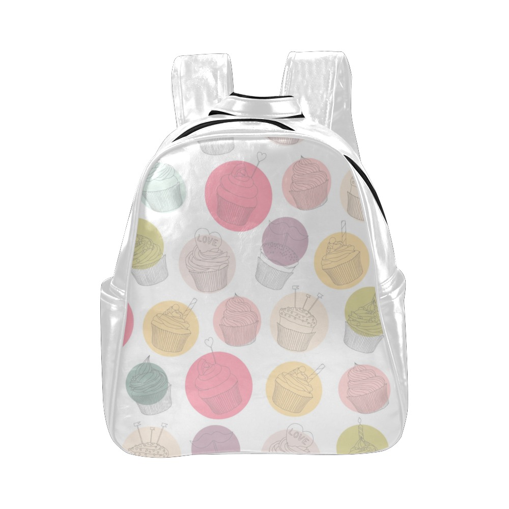 Colorful Cupcakes Multi-Pockets Backpack (Model 1636)