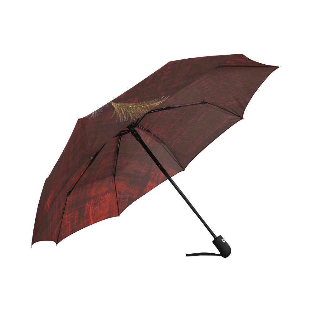 UMB 2Feathers Red Auto-Foldable Umbrella (Model U04)