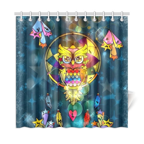 Owl Dreamcatcher by Nico Bielow Shower Curtain 72"x72"