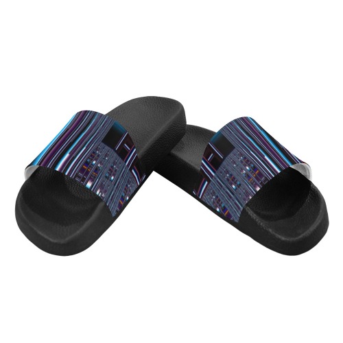 Line Bar Men's Slide Sandals (Model 057)