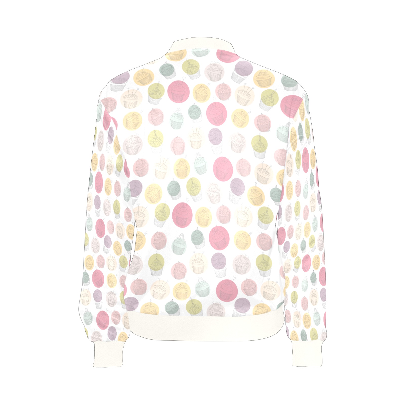 Colorful Cupcakes All Over Print Bomber Jacket for Women (Model H36)