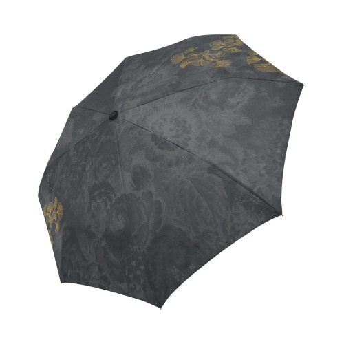 UMB BlackDamaskGoldGingko Auto-Foldable Umbrella (Model U04)