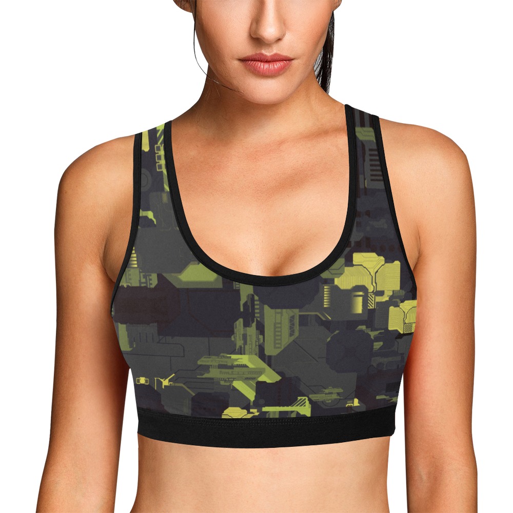 Urban Camouflage Women's All Over Print Sports Bra (Model T52)