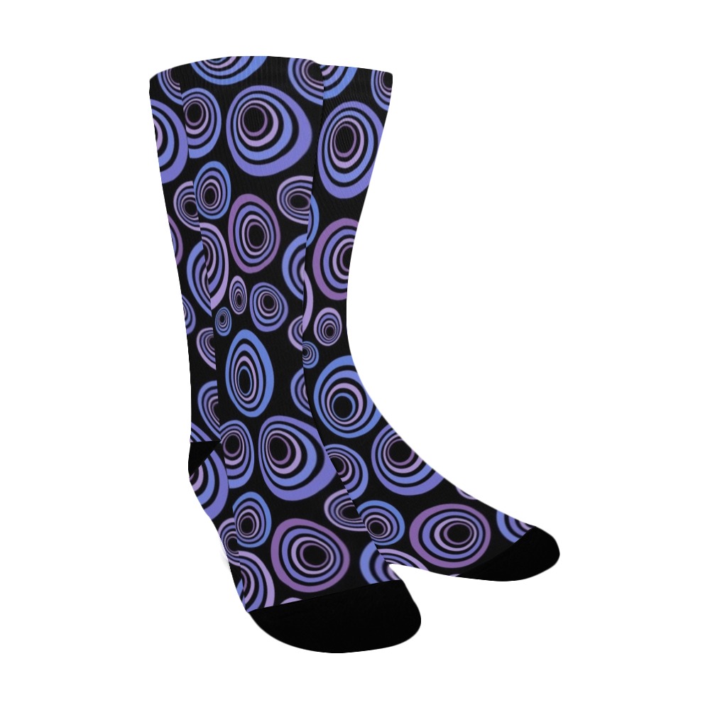 Retro Psychedelic Pretty Purple Pattern Women's Custom Socks