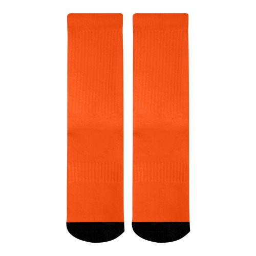 color orange red Mid-Calf Socks (Black Sole)