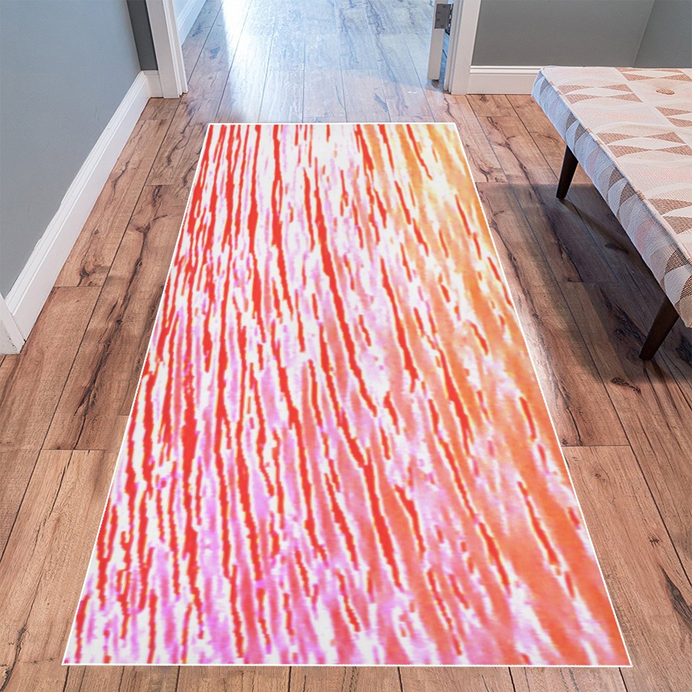 Orange and red water Area Rug 9'6''x3'3''