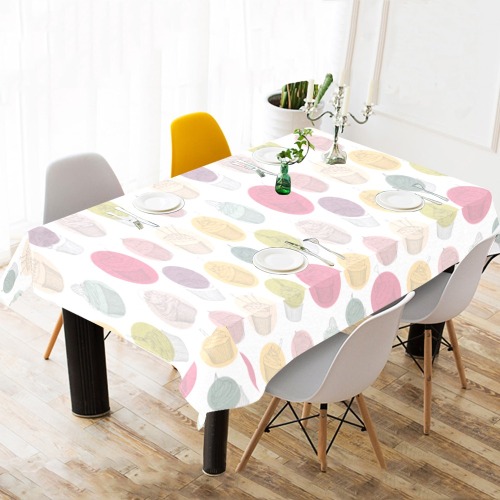 Colorful Cupcakes Cotton Linen Tablecloth 60"x120"