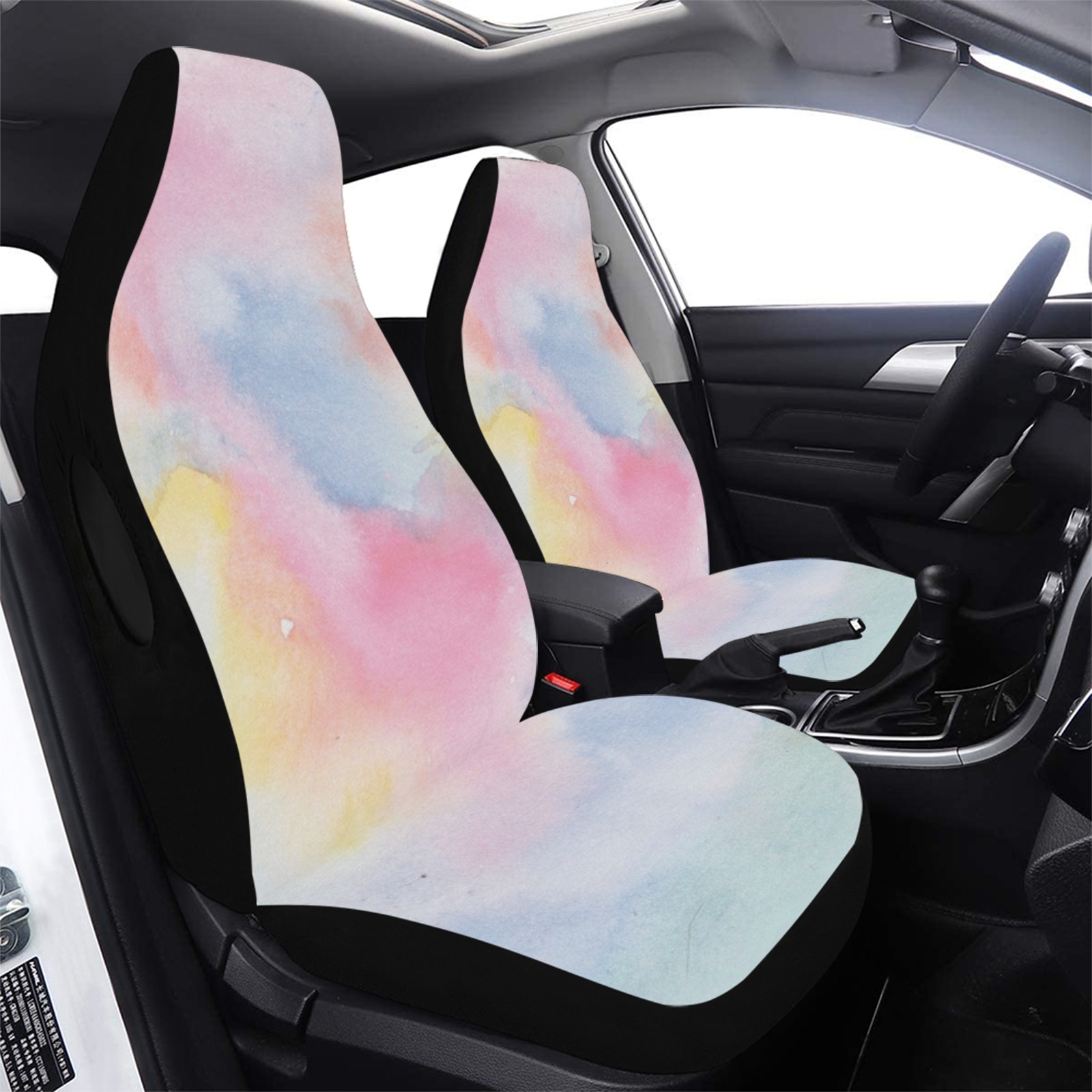 Colorful watercolor Car Seat Cover Airbag Compatible (Set of 2)