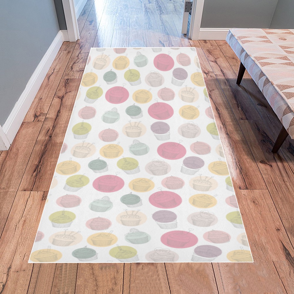 Colorful Cupcakes Area Rug 7'x3'3''