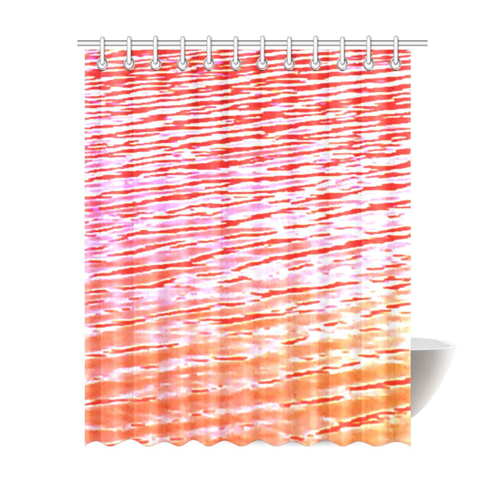 Orange and red water Shower Curtain 69"x84"