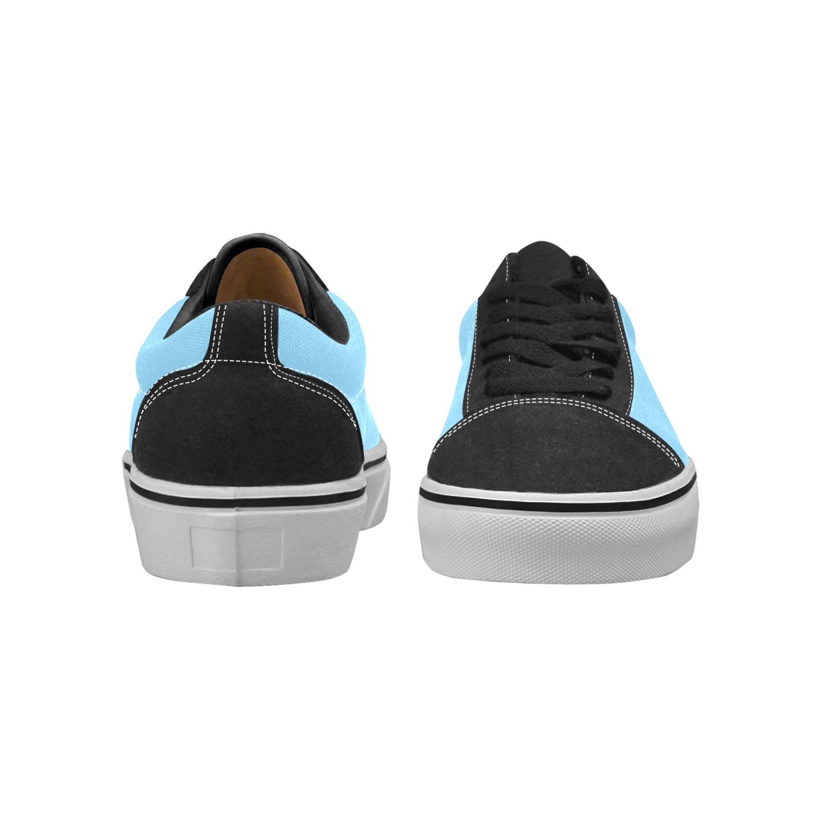 color baby blue Women's Low Top Skateboarding Shoes (Model E001-2)