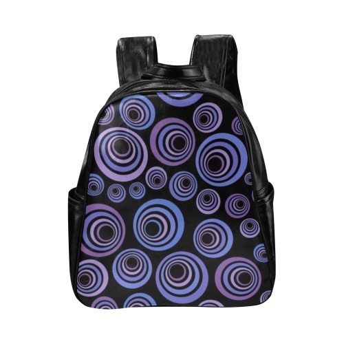 Retro Psychedelic Pretty Purple Pattern Multi-Pockets Backpack (Model 1636)