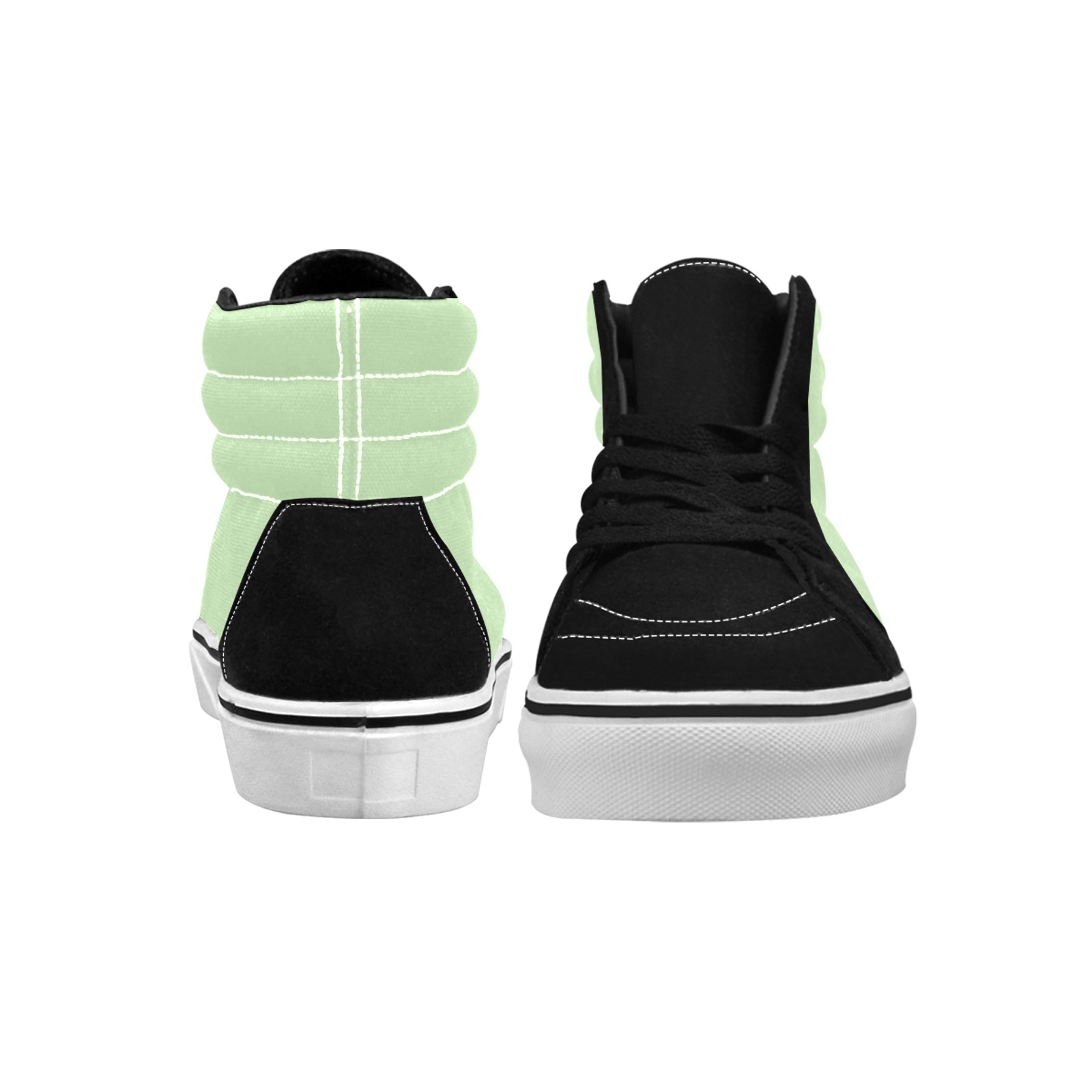 color tea green Women's High Top Skateboarding Shoes (Model E001-1)