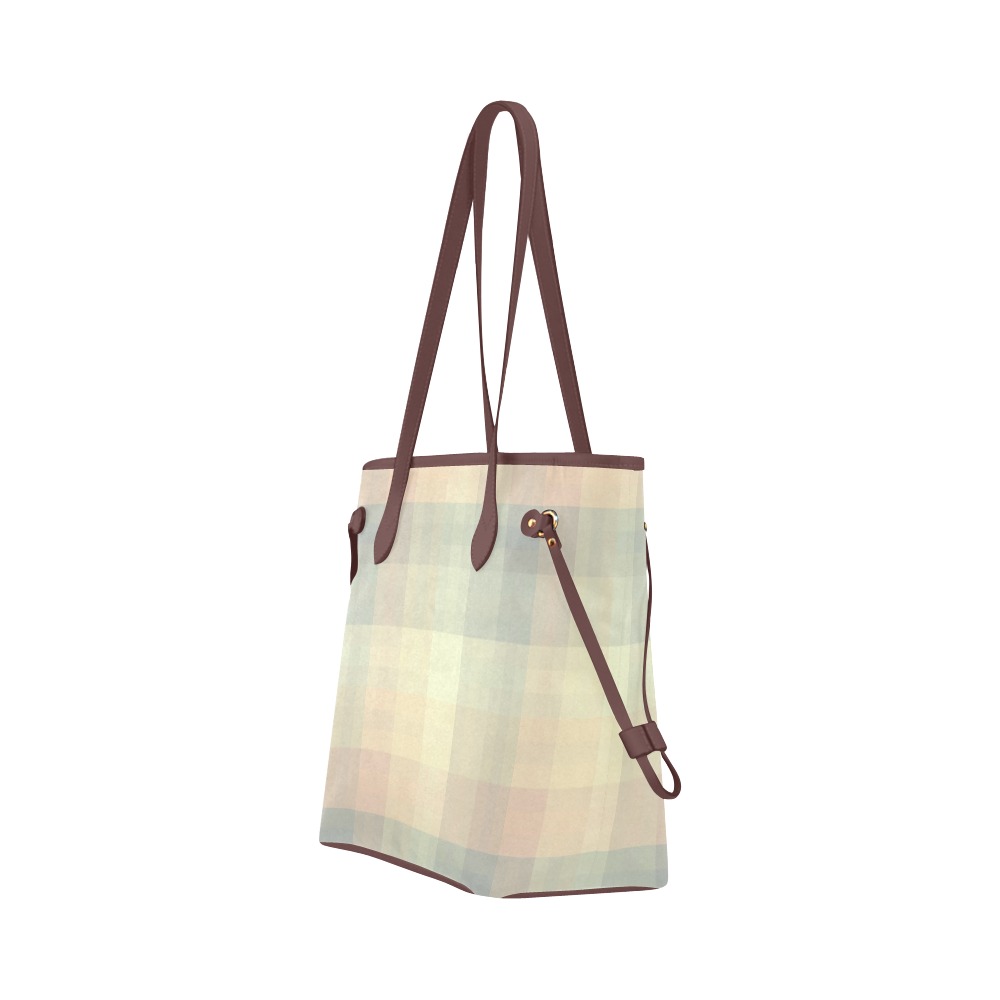 Candy Sweet Pastel Pattern Checkers Clover Canvas Tote Bag (Model 1661)