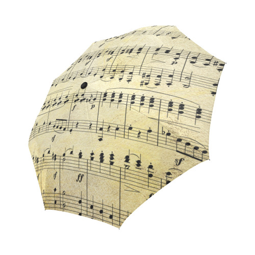 UMB BlackOnCream Music Auto-Foldable Umbrella (Model U04)