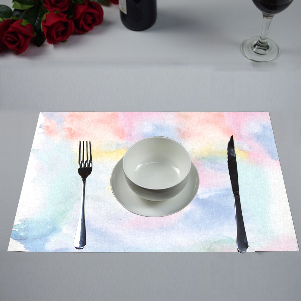 Colorful watercolor Placemat 12’’ x 18’’ (Two Pieces)