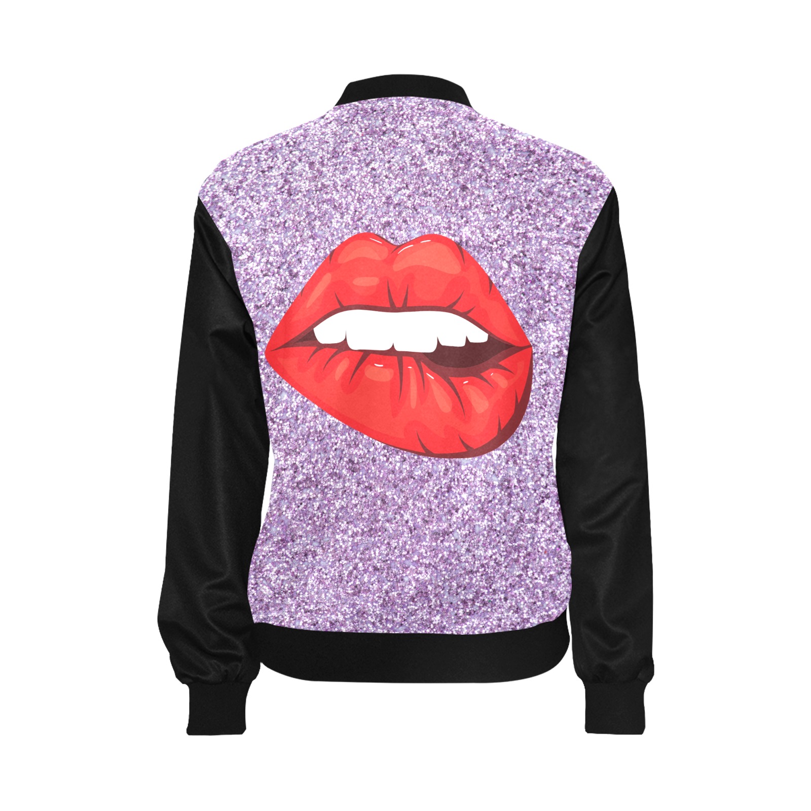 chaqueta de mujer violeta boom All Over Print Bomber Jacket for Women (Model H36)