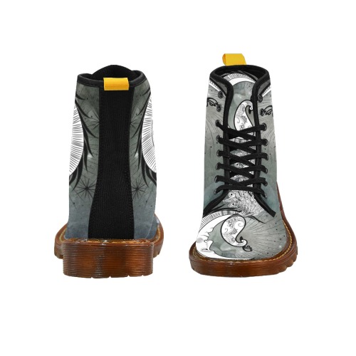 Wonderful peacock on the moon Martin Boots For Women Model 1203H