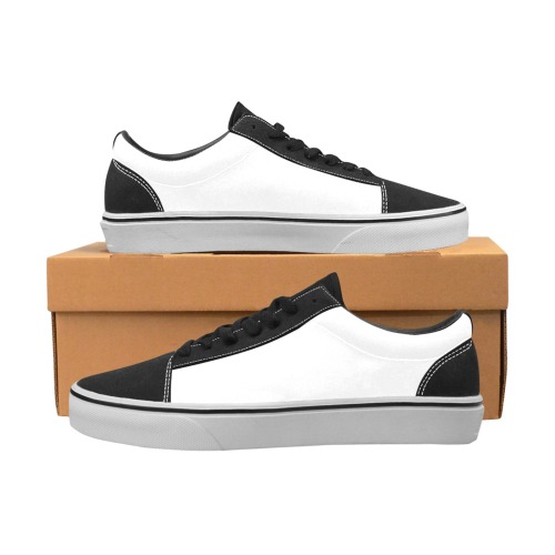 color white Men's Low Top Skateboarding Shoes (Model E001-2)