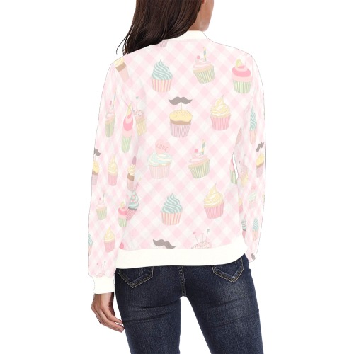 Cupcakes All Over Print Bomber Jacket for Women (Model H36)