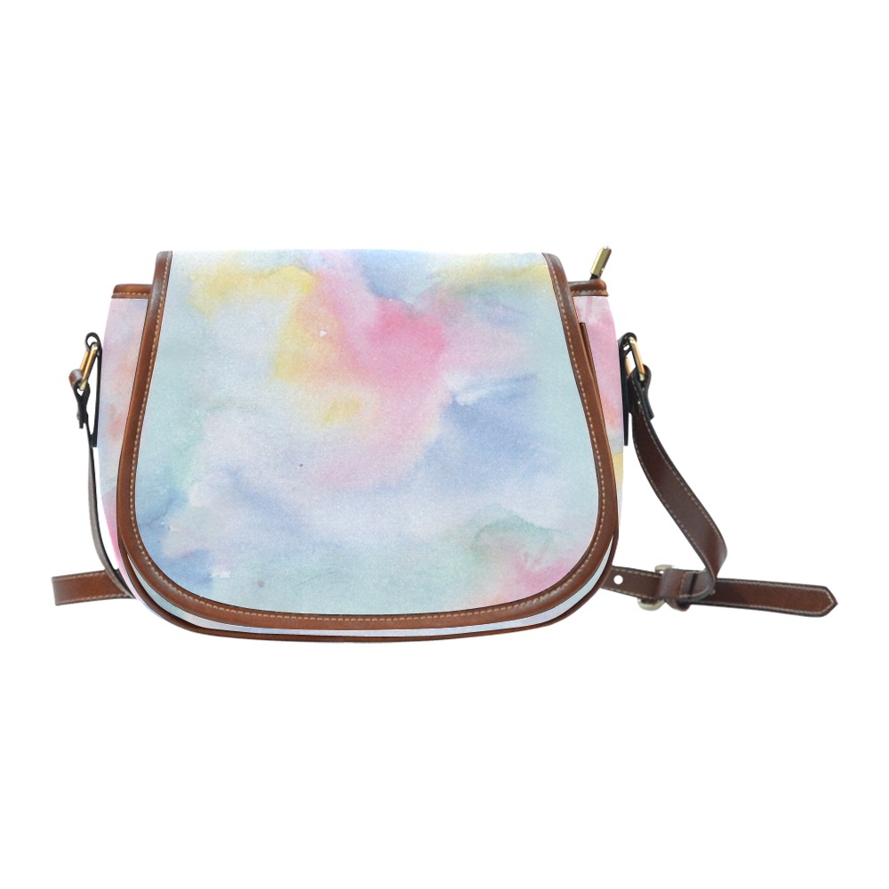 Colorful watercolor Saddle Bag/Small (Model 1649) Full Customization