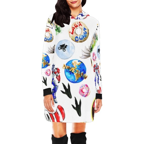 20D80482-840E-415F-9E58-1ED3C6EB7496 All Over Print Hoodie Mini Dress (Model H27)