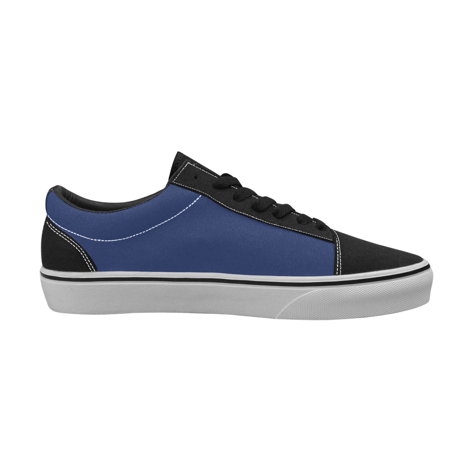 color Delft blue Women's Low Top Skateboarding Shoes (Model E001-2)