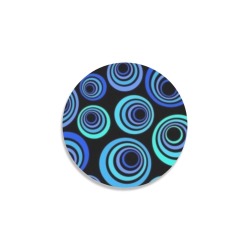 Retro Psychedelic Pretty Blue Pattern Round Coaster