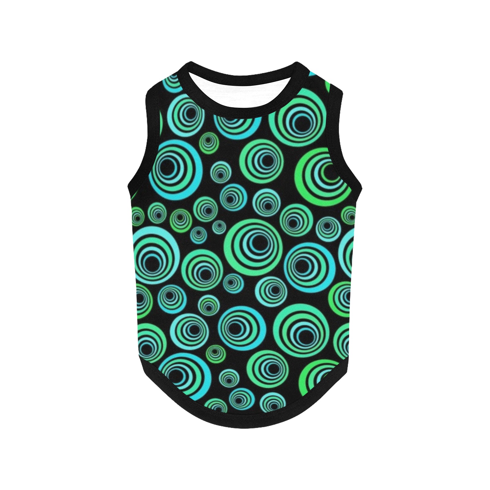 Retro Psychedelic Pretty Green Pattern All Over Print Pet Tank Top