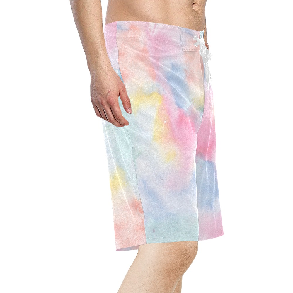 Colorful watercolor Men's All Over Print Board Shorts (Model L16)