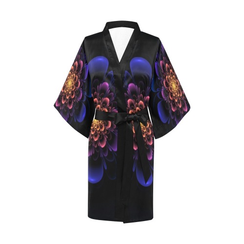 Midnight Flower Kimono Robe